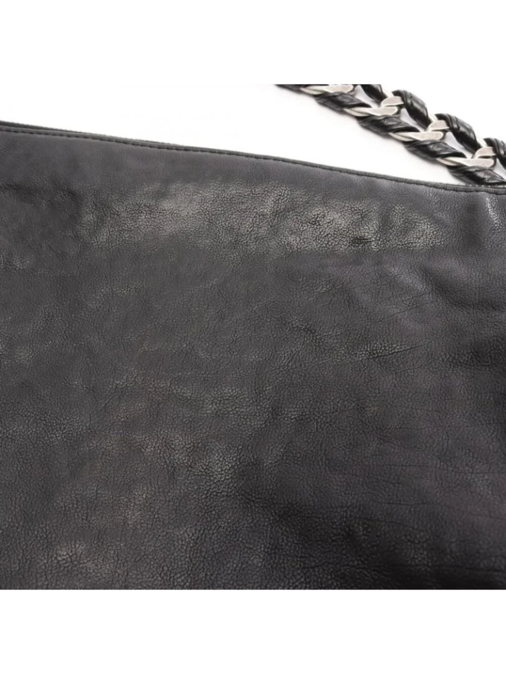 Chanel Shoulder Bag Hobo Black Leather
